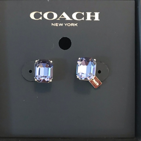 Coach Jewelry - Coach Purple Emerald Cut Studs